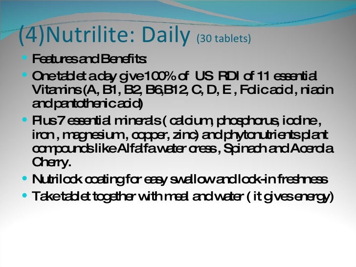 benefits of nutrilite daily tablet